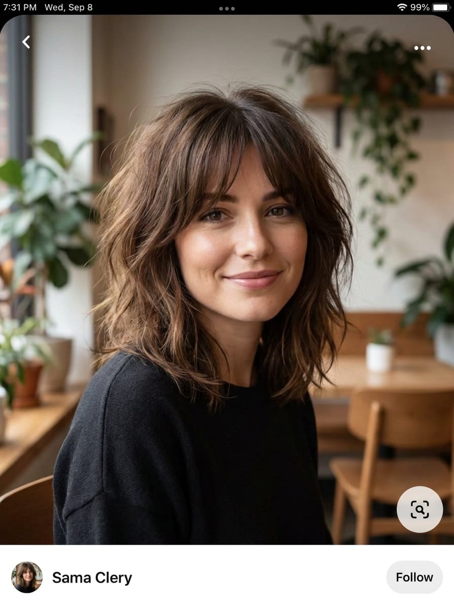 Soft Shag für ein eckiges Gesicht - Frisur für ein eckiges Gesicht